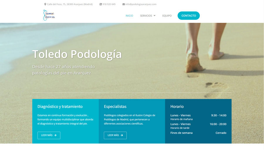 Web para Clínica Podología Toledo